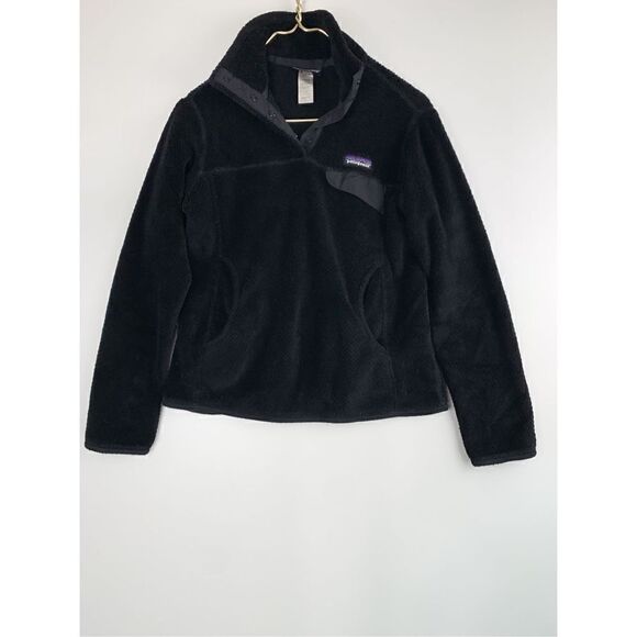 Patagonia Women's Los Gatos 1/4 Snap Fleece Sweater Jacket Black Size Small - Picture 1 of 3